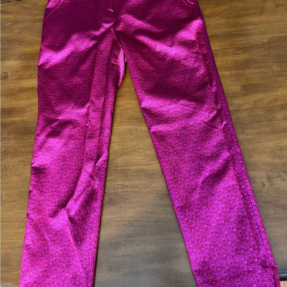 Trina Turk metallic hot pink trouser pants size 6